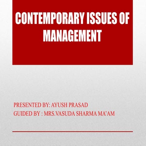Contemporary issues of  management