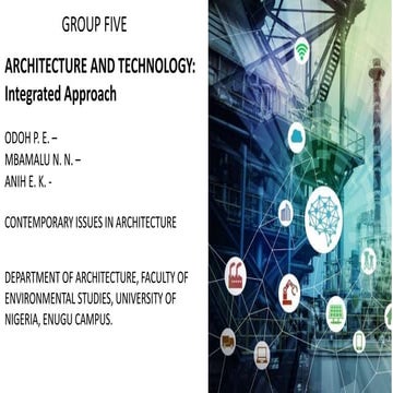 ARCHITECTURE AND TECHNOLOGY: Integrated Approach 