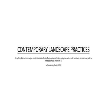 Contemporary landscape practices   