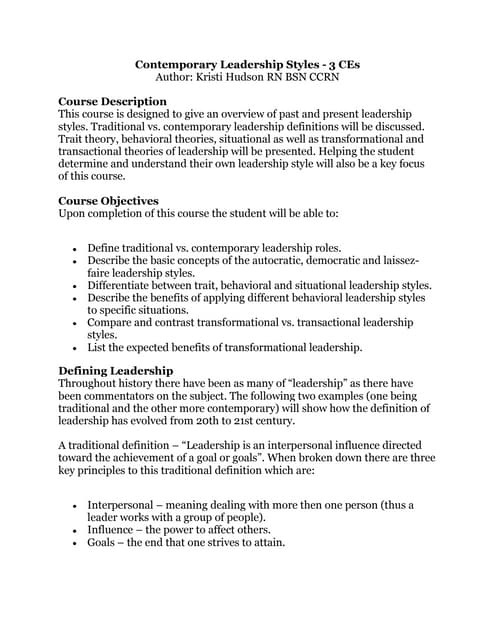 Leadership vs. management | PDF
