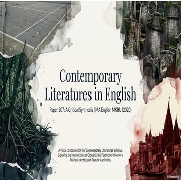 Contemporary Literatures: A Critical Synthesis | PPTX