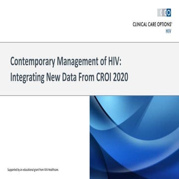 Современное лечение ВИЧ.Обобщённые данные с конференции CROI 2020 / Contempor...