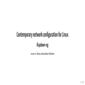 Contemporary network configuration for linux - ifupdown-ng
