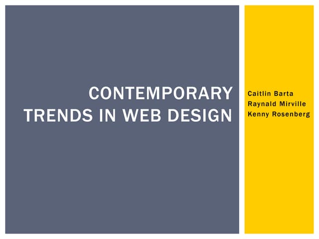 Contemporary Trends In Web Design