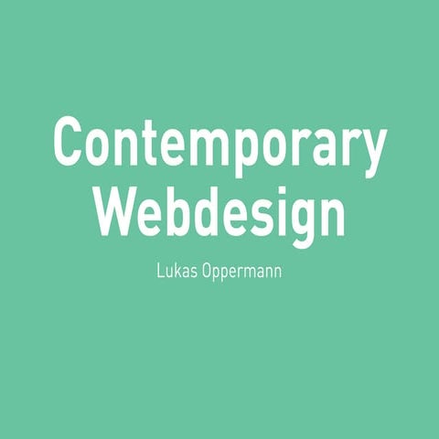 Contemporary webdesign