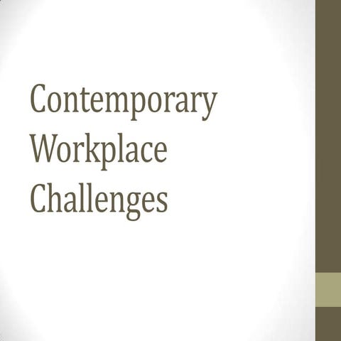 Contemporary workplace challenges