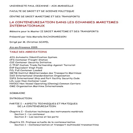 Conteneurisation dans les echanges maritimes