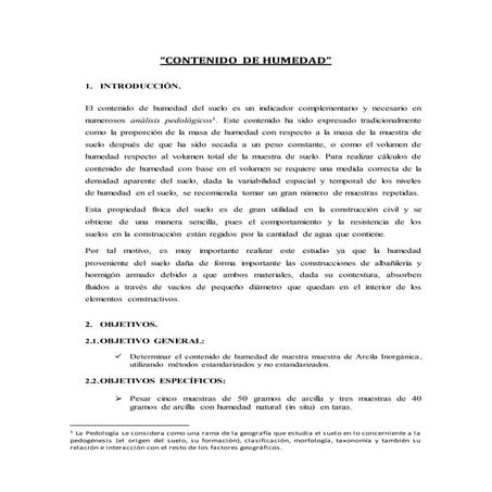 Contenido de humedad suelos