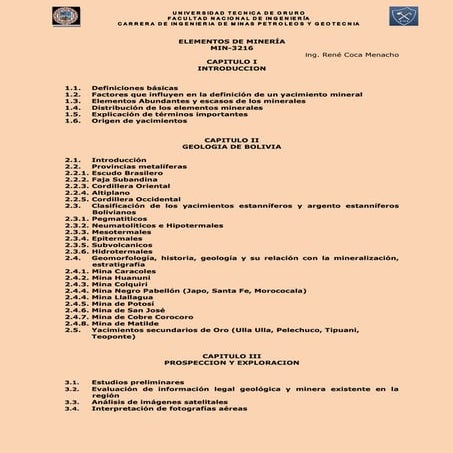 Contenido elementos de mineria