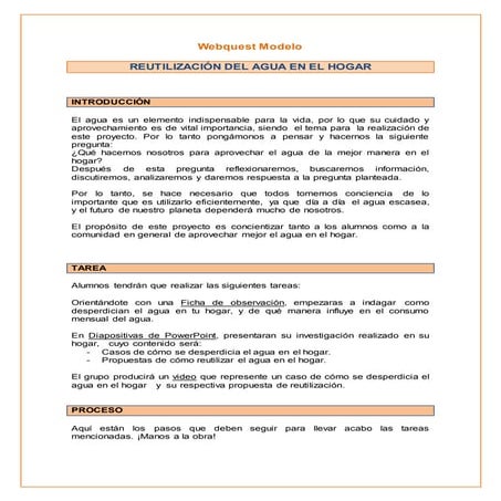 Contenido modelo de webquest