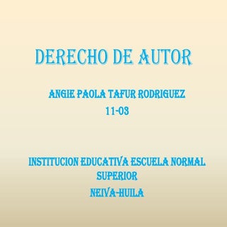 DERECHO DE AUTOR