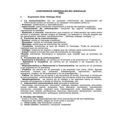 Contenidos generales psu