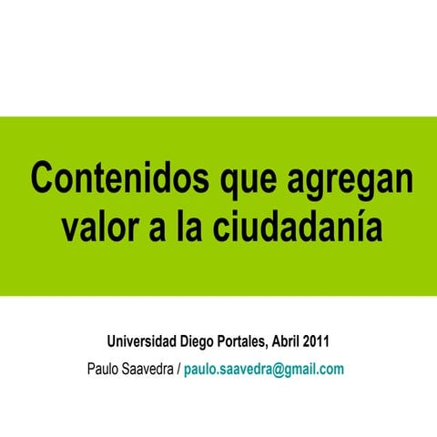 Contenidos que agregan valor al ciudadano