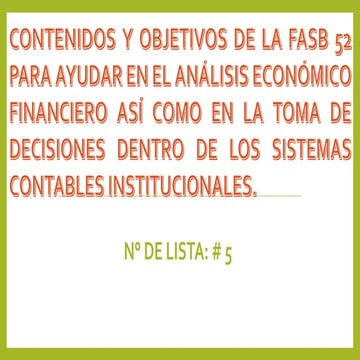 Contenidos y objetivos de la fasb 52