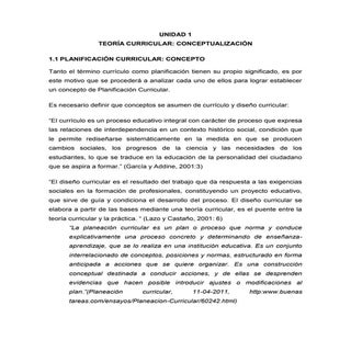 PLANIFICACION CURRICULAR