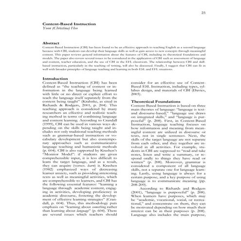 Content based instruction