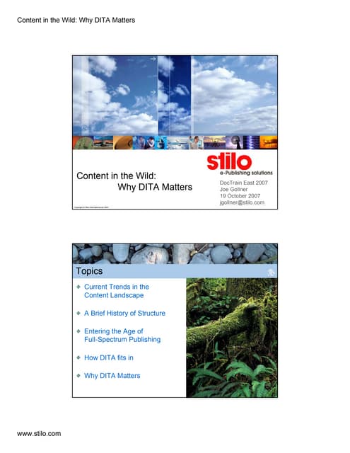 Content in the Wild: Why DITA Matters
