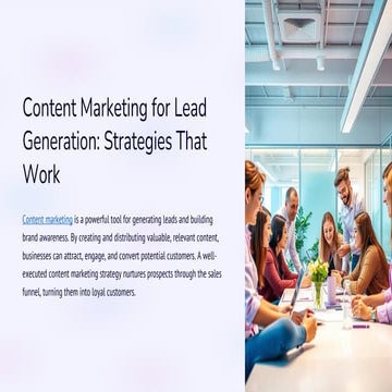 Content Marketing for Lead Generation Strategies