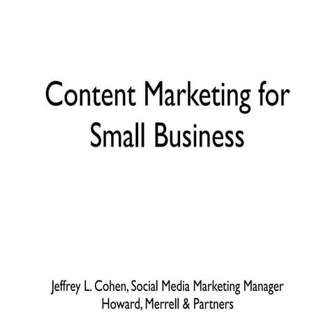 Content Marketing for Small Business