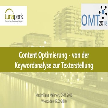 Content Optimierung - von der Keywordanalyse zur Texterstellung (OMT Wiesbade...