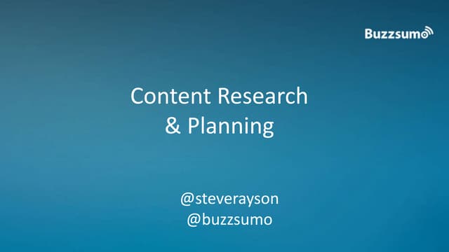 Content Marketing Research & Planni...