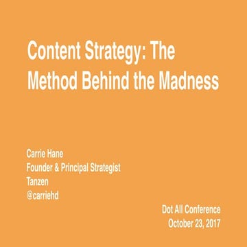 Content Strategy: The Method Behind the (CMS) Madness