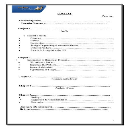 Summer internship project on home loans