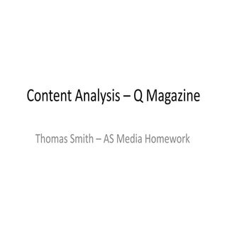 Content analysis – Q magazine
