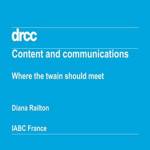 Content and communications where the twain should meet