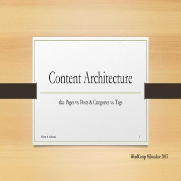 Content Architecture - WordCamp Milwaukee 2015