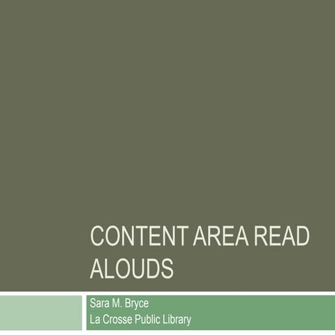 Content area read alouds