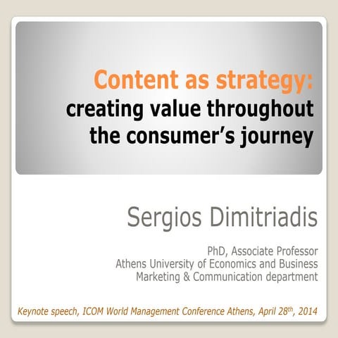 Content as strategy: creating value throughout the consumer’s journey