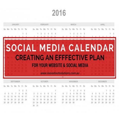 Social Media Calendar - Creating An Effective Plan (for your website & social...