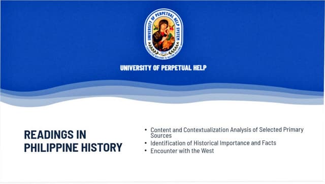 Content & Contextualization: Readings in Philippine History