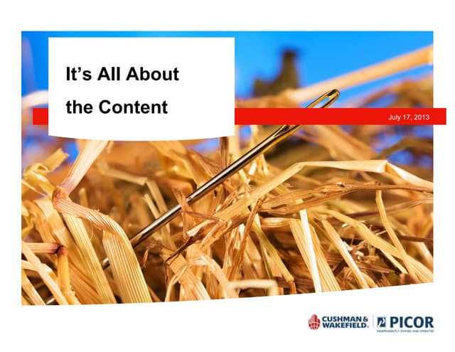 It's All About the Content