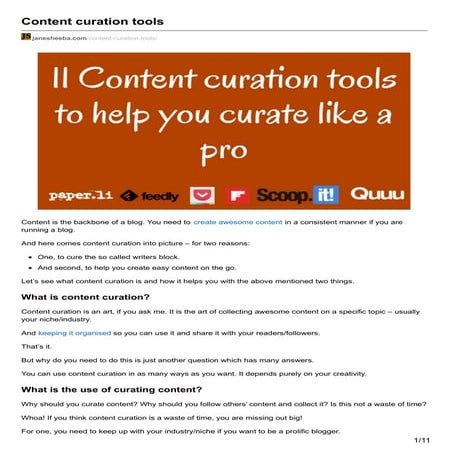 Content curation tools to curate content like a pro