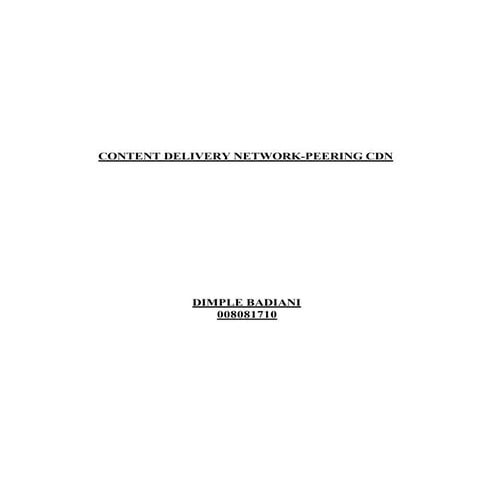 Content delivery network   report