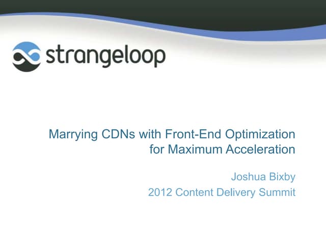 Marrying CDNs with Front-End Optimization 