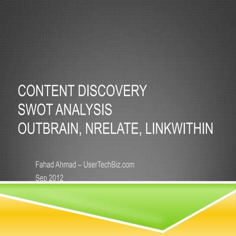 SWOT Analysis of Content Discovery Services