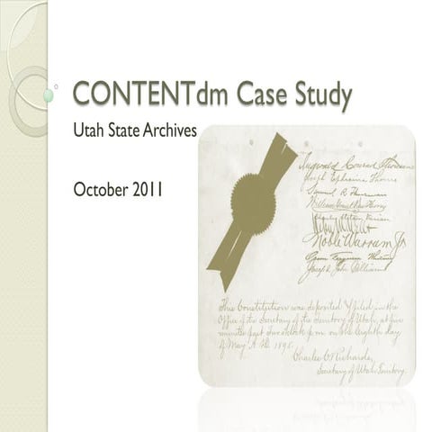 Conten tdm case study: Utah State Archives