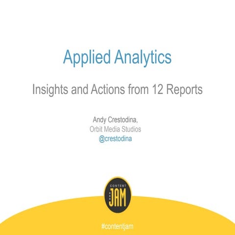 Content Jam: Applied Analytics