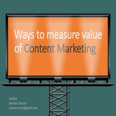 Ways to measure value of Content Marketing