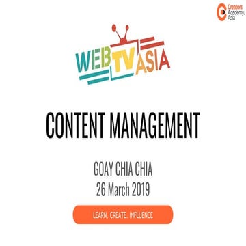 2019 SITEC E-Commerce Class 201: Content Management by Chia Chia