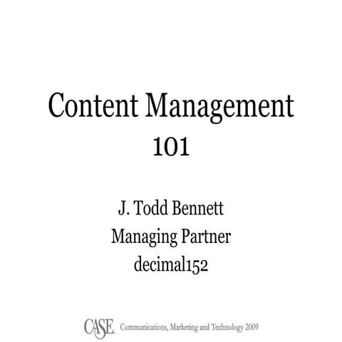 Content Management 101 | PPT