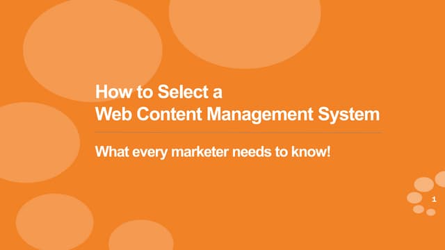 Content Management System (CMS) Selection Best Practices