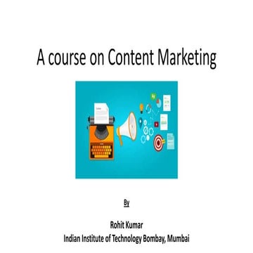 A course on Content marketing