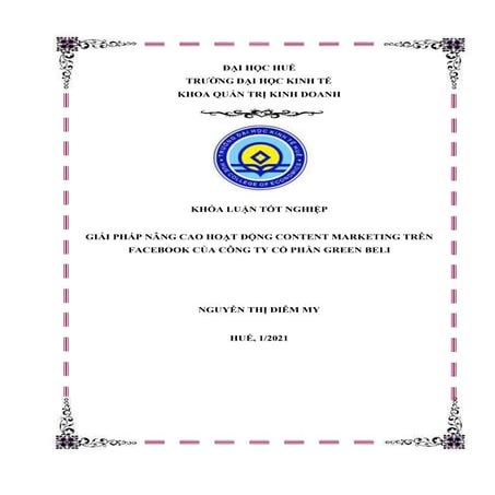 Giải pháp nâng cao hoạt động Content Marketing trên Fanpage của công ty cổ ph...