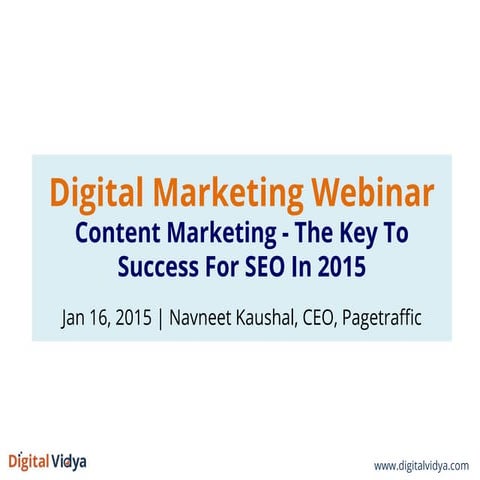 Content Marketing - The Key To Success For SEO In 2015
