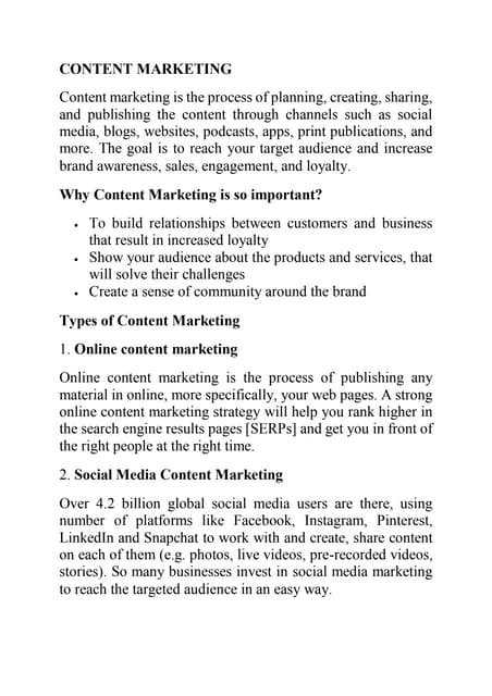 CONTENT MARKETING