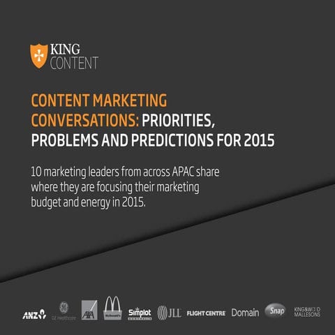 Content marketing conversations  priorities, problems and predictions for 201...